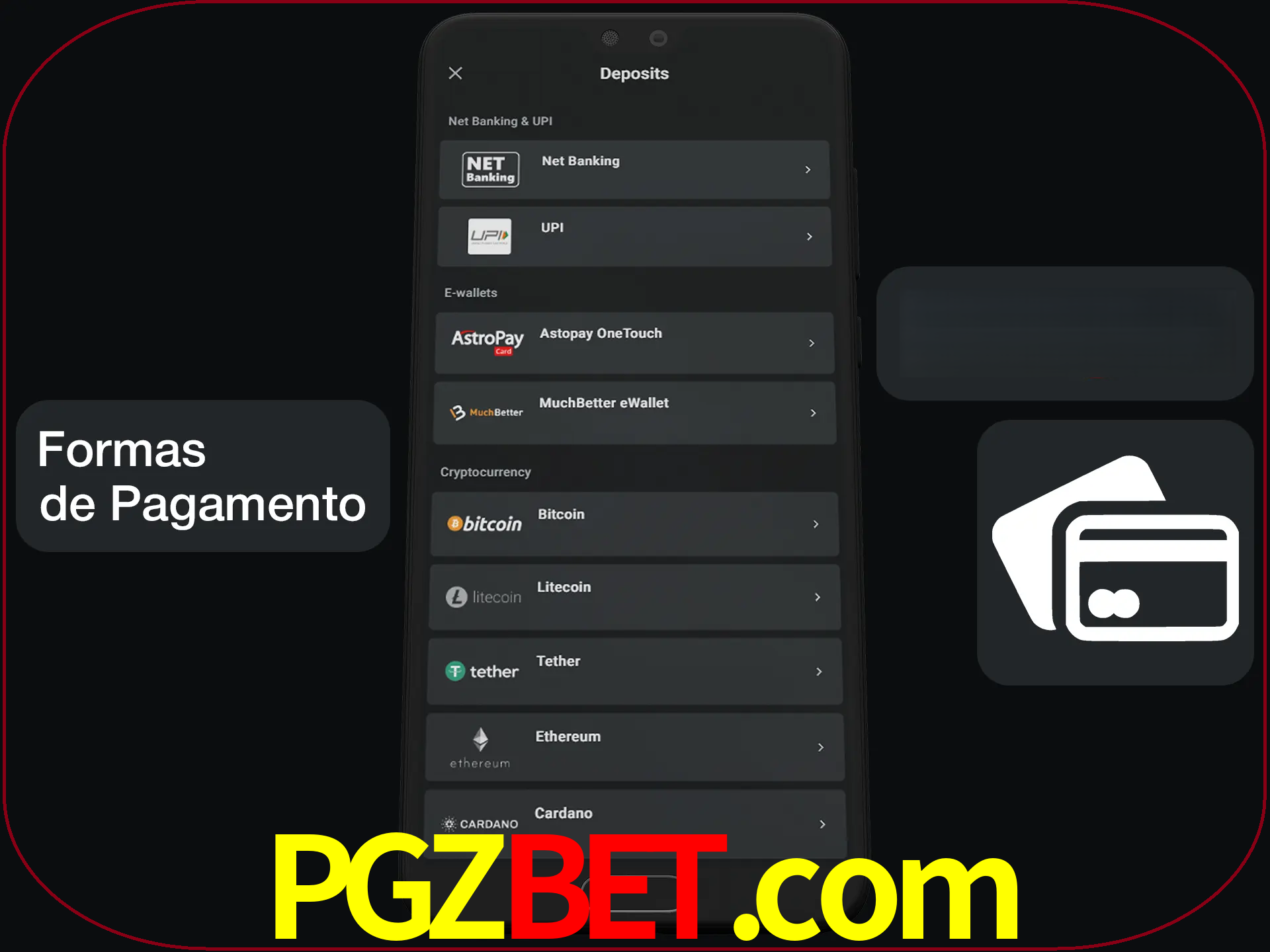 Escolha a forma de pagamento de sua preferência.